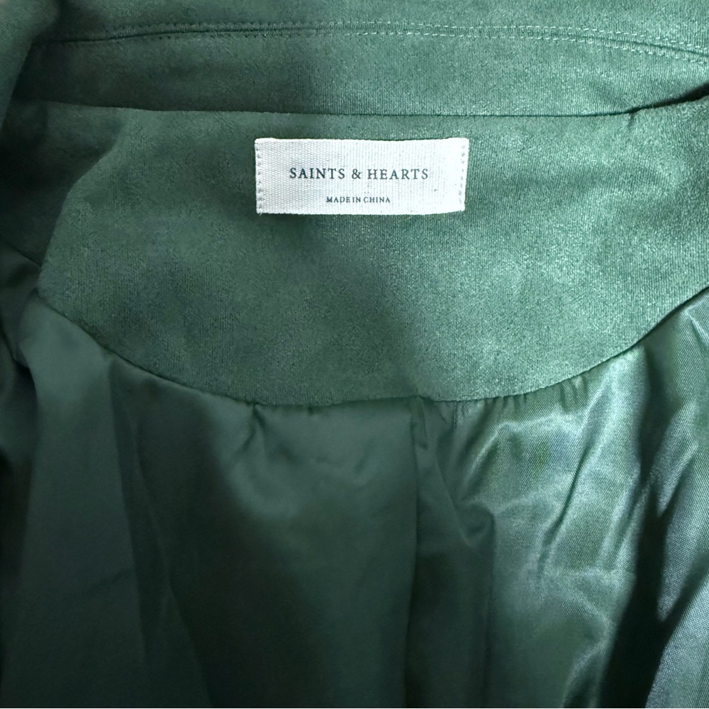 Green Fringe Suede Jacket - Picture 6 of 7